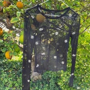 Forever 21 Daisy Mesh Shirt